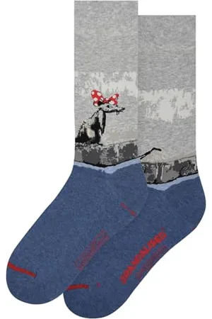 MuseARTa Socken aus Baumwolle mit dem Gemälde Polka Dot Rat des Künstlers Banksy Graffiti in der Größe 36-40, BL-PR-06-36-40