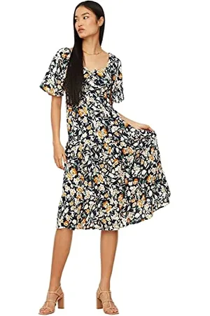 Trendyol Damen Women Line Woven Dress Midi A-Linie Regular Fit Webkleid, , 62