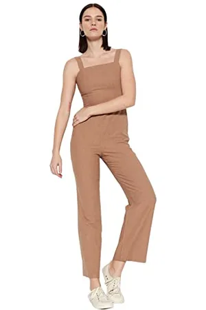 Trendyol Damen Einfarbig Gewebter Jumpsuit Overalls, , 38