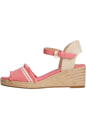 Tommy Hilfiger Damen Fringe Canvas Medium Wedge Fw0fw08879 Keil-Espadrilles, Pink (Washed Cherry), 40 EU