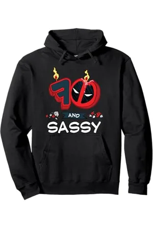 Marvel Deadpool 70th Birthday Party "70 and Sassy" Funny Pullover Hoodie