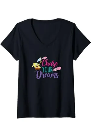 Spongebob Damen Sponge Bob - Schwammkopf Folge deinen Träumen T-Shirt mit V-Ausschnitt
