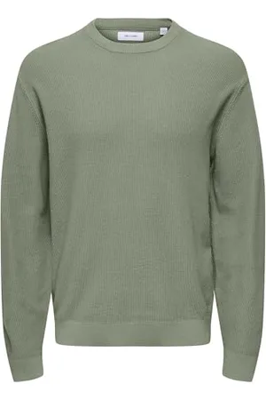 Only & Sons Herren ONSTONY DS 12 LS Waffle Crew Knit Strickpullover, , X-Large