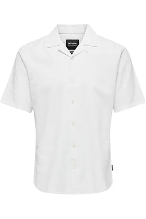 Only & Sons Herren Hemd mit kurzen Ärmeln und Knopfleiste, klassischer Kragen, Farben: , Größe Hemd:S
