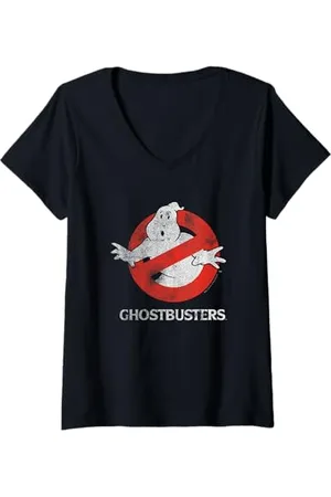 Ghostbusters Damen Das Emblem Geisterlogo T-Shirt mit V-Ausschnitt