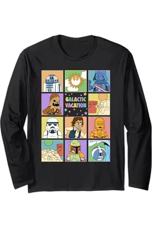 STAR WARS Galactic Vacation Group Shot Retro Frames Logo Langarmshirt