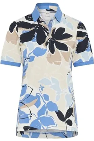 Brax Style Cleo Poloshirt in Einer Pima Pique Qualität mit einem floralen Druck