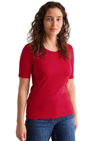 CECIL Damen B317516 Basic T-Shirt In Unifarbe, ,S