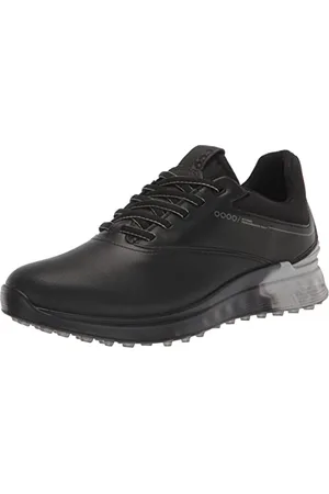 Ecco Herren M S-DREI Leder Golfschuhe - Schwarz/Concrete/Schwarz - UK 10