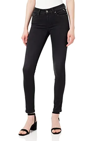 Replay Damen Jeans New Luz Skinny-Fit Hyperflex Cloud mit Stretch, (Schwarz), 24W / 32L