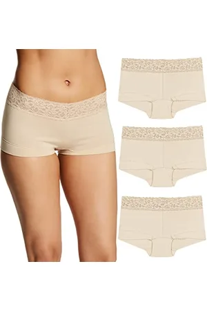 Maidenform Damen Underwear, Stretch Cotton Boyshort Panties for Women, Assorted, 3-Pack Slips für Jungen, Latte Lift/Latte Lift/Latte Lift, M (3er Pack)