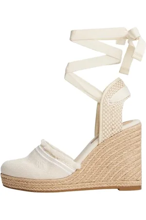 Tommy Hilfiger Damen Fringe Canvas High Wedge Fw0fw08878 Keil-Espadrilles, Beige (Muslin), 40 EU