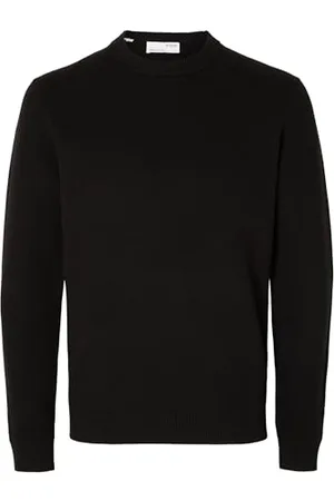 SELECTED SELETED HOMME Herren SLHDANE LS Knit Structure Crew Neck NOOS Strickpullover, Black, L