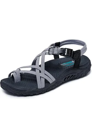 Skechers Damen Reggae Irie Mon Sportsandale, Schwarz/Weiß, 40 EU