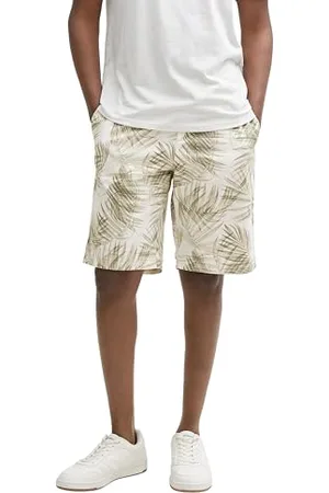 TOM TAILOR Herren 1044839 Bermuda Shorts, 37486-White Green Watery Palm Print, XL