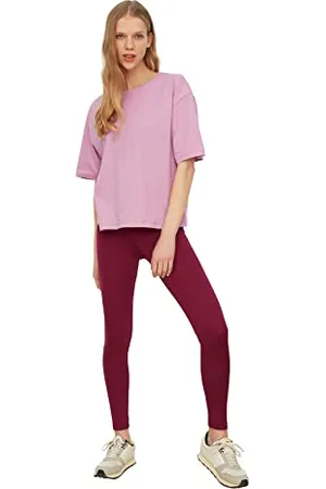 Trendyol Damen Hohe Taille Roller Gestrickte Strumpfhosen Leggings, , L EU