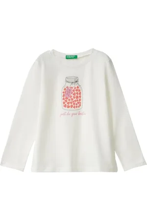 Benetton Mädchen T-Shirt M/L 3096G10H1 Kurzarm Shirt,