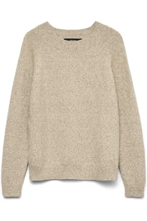 VERO MODA Damen VMDOFFY LS O-Neck Blouse GA NOOS 10201022, Sepia Tint/Melange, L