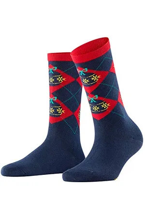 Burlington Damen Socken Xmas Argyle, Baumwolle, 1 Paar, , 36-41 (UK 3.5-7 Ι US 6-9.5)