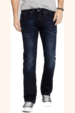 Buffalo David Bitton Herren Straight Six Jeans, Authentisches und tiefes Indigo, 40W / 32L