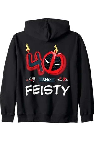 Marvel Deadpool 40th Birthday Party "40 and Feisty" Funny Kapuzenjacke