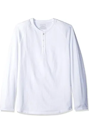 Amazon Herren Henley-Shirt mit langen Ärmeln und normaler Passform (erhältlich in Übergrößen), , XS