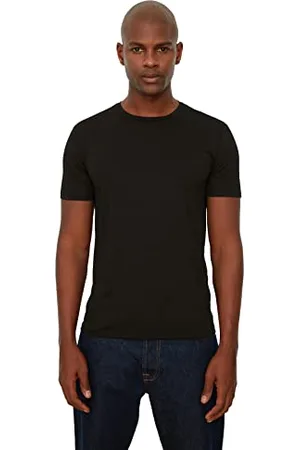 Trendyol Herren Black Herren Basic Slim Fit Bicycle Collar Kurzarm T-Shirt T-Shirt, Black, XXL