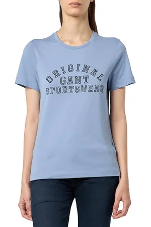 GANT Damen Reg Printed C-neck T-Shirt, , S EU