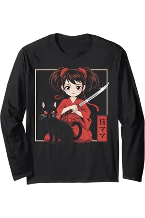 Graphic 365 Anime Cat Girl Kawaii Manga Graphic Art Otaku Merch Japanisch Langarmshirt