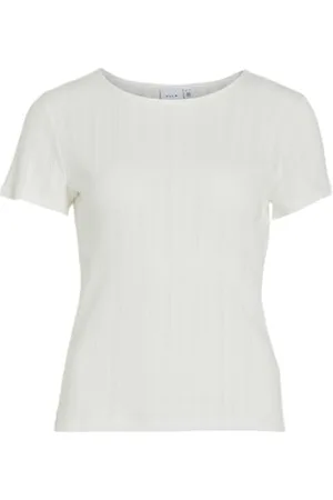 VILA Vikassie S/S Pointelle Top - Noos
