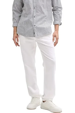 TOM TAILOR Chino Hose mit Leinenanteil, Smokey Olive Green, 30/36