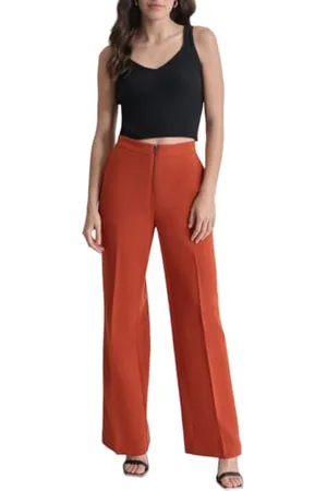 DKNY Damen Double Weave Wide Leg Pants, , 36 EU