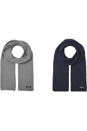 JACK & JONES JACDNA KNIT SCARF NOOS GREY MELANGE JACDNA KNIT SCARF NOOS NAVY BLAZER