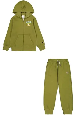 Champion Legacy Play With Graphics B (306913) – Ultraleichtes, weiches, kompaktes Powerblend-Fleece-Kapuzenpullover, grün (GNUM), 3–4 Jahre (XXS), Baby HW24