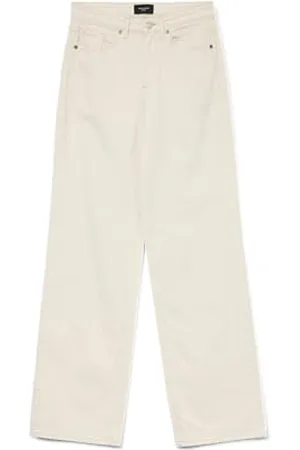 VERO MODA Damen Vmtessa Hr Straight Jeans Ecru Ga Noos Top, Ecru, M EU