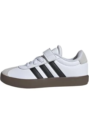 adidas VL Court 3.0 Hook and Loop Shoes Kids Schuhe, Cloud White/Core Black/Grey One, 32 EU