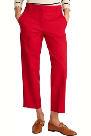 Tommy Hilfiger Damen Chino Hose Slim Fit, Mehrfarbig (Medium Red), 40