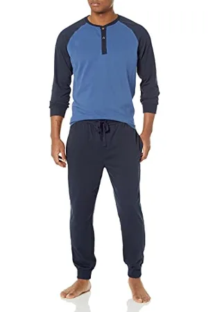Wrangler Herren Henley-Oberteil und Jogginghose aus Velourslederjersey Pyjamaset, , XXL