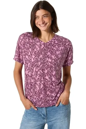 CECIL Minimal AOP Burn Out V-Neck XS