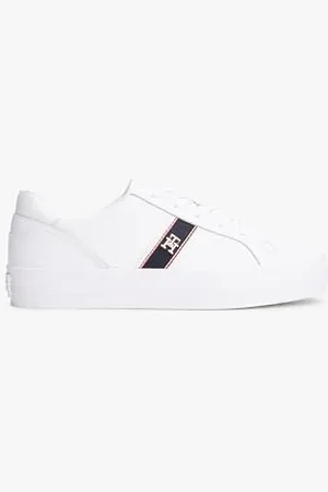 Tommy Hilfiger Damen Vulc Webbing Sneaker Fw0fw08903 Low Top, White (White), 38 EU