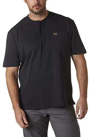 Wrangler Riggs Workwear Henley Herren Kurzarm - Blau - Mittel