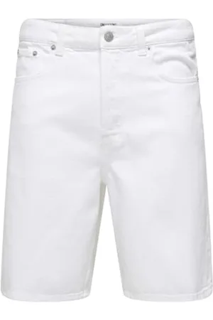 Only & Sons Herren ONSFADE Loose White 1662 PIM DNM Shorts Jeansshorts, XXL