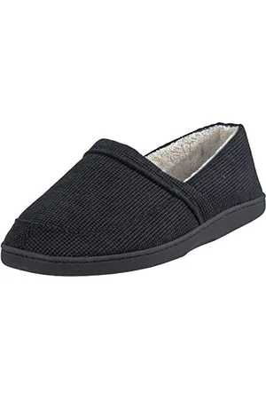 Ego Herren Mens Slippers Traditional Style Black Cord Fabric Upper Soft Micro Towel Hausschuh, , 42 EU