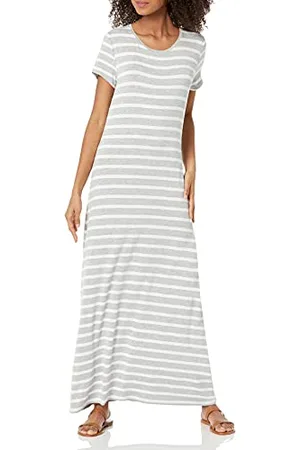 Amazon Damen Kurzärmeliges, Tailliertes Maxikleid, , XXL