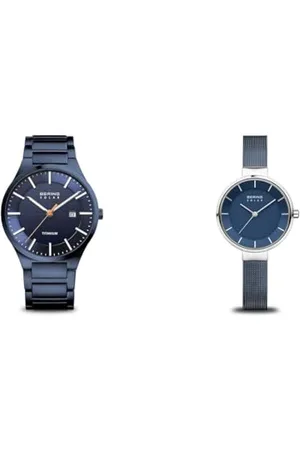 Bering Herren Uhr Solar Movement - Titanium Collection mit Titan und Saphirglas 15239-797 & Damen Uhr Solar Movement