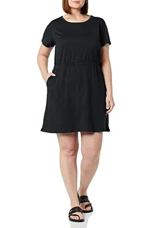 Amazon Damen Kurzärmeliges Minikleid aus Baumwolljersey mit elastischer Taille, , XXL