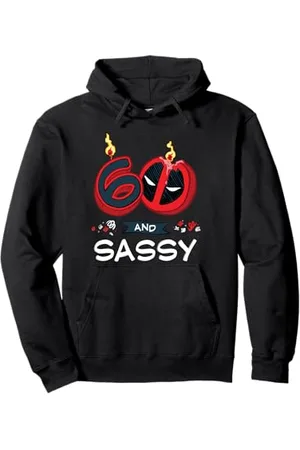 Marvel Deadpool 60th Birthday Party "60 and Sassy" Funny Pullover Hoodie