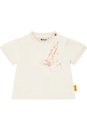 Steiff T-Shirt Kurzarm EU Größe 80 , Kurzarm Shirt, Sommer Shirt für Kinder, Babyoberteil, ideales Basic Shirt, bequem und weich, waschmaschinenfest