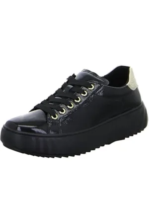 ARA Damen Monaco Low-Cut Sneaker, SCHWARZ,Platin, 41 EU Weit