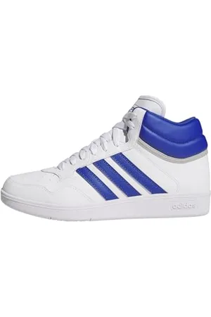 adidas Unisex Hoops 4.0 MID Shoes Schuhe, FTWR White/Team royal Blue/Grey Two